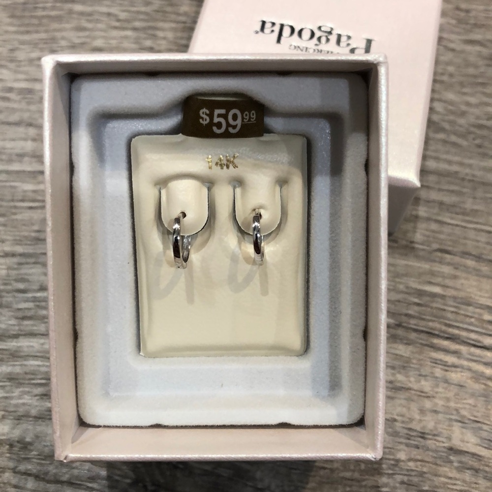Child's Thin Hoop Earrings in 14K White Gold